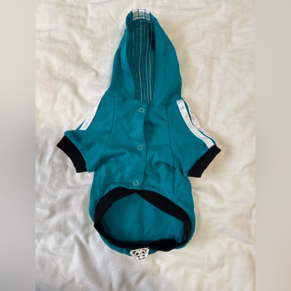 Teal Adidas Dog Hoodie